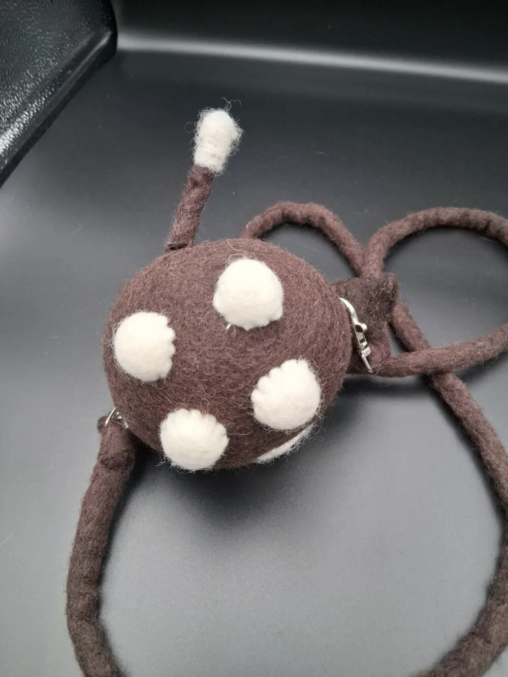 Wild Woolie Parker Pup Mini Crossbody Bag. Hand-felted wool with kiss-lock clasp